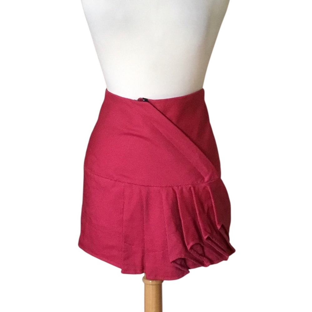 Anais Lalu Contemporary Pleated Asymmetrical Texture Mini Skirt Not Just A Label